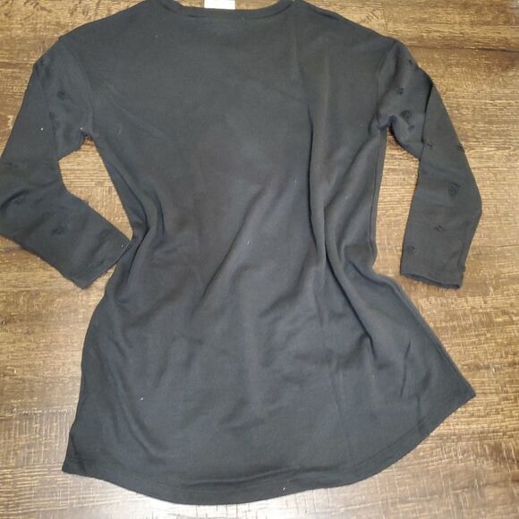 Distressed Black/ Grey sweatshirt dress/tunic top - Picture 7 of 8